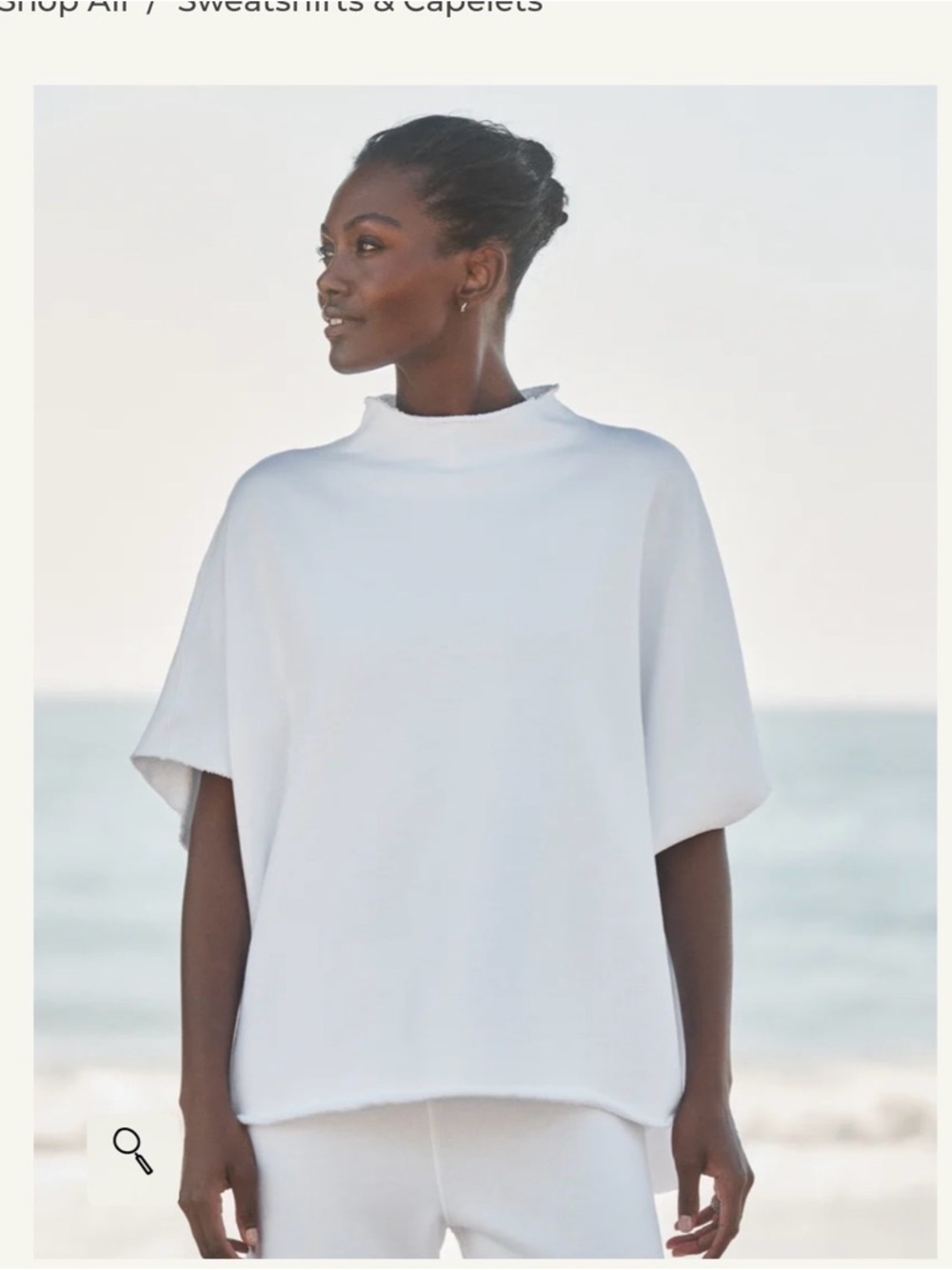 Frank & Eileen White triple terry funnel neck capelet. ORIG. $228 - Picture 3 of 4